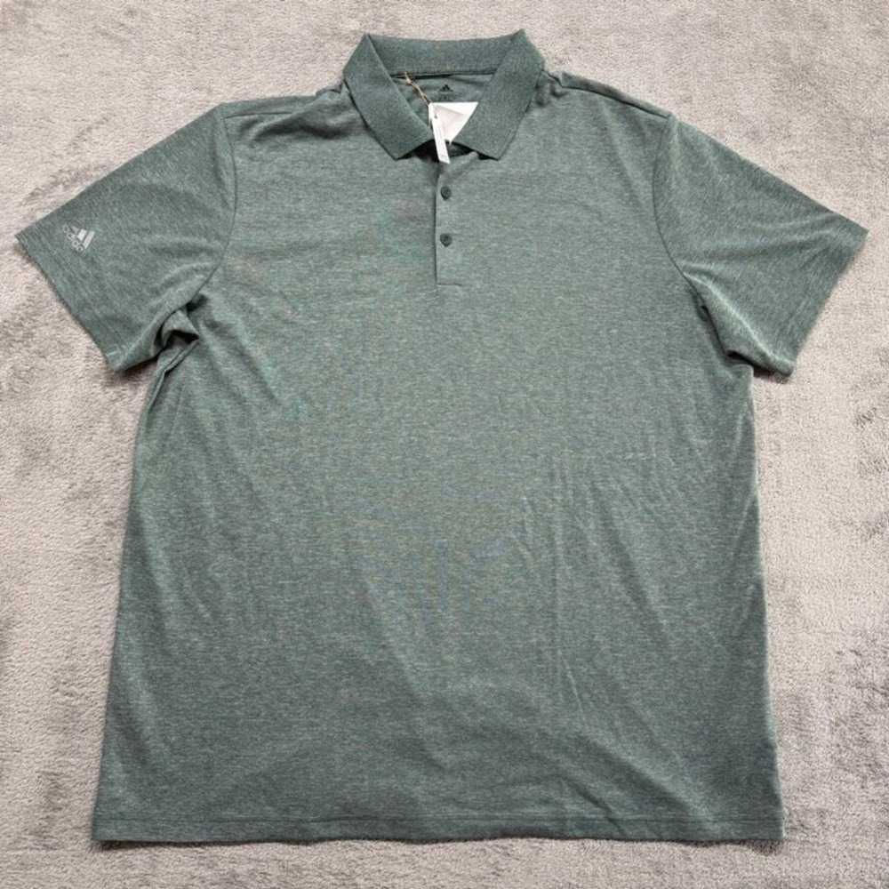 Adidas Polo Shirt Mens Prime Green 2XL Golf Outdoor Active Sport‎